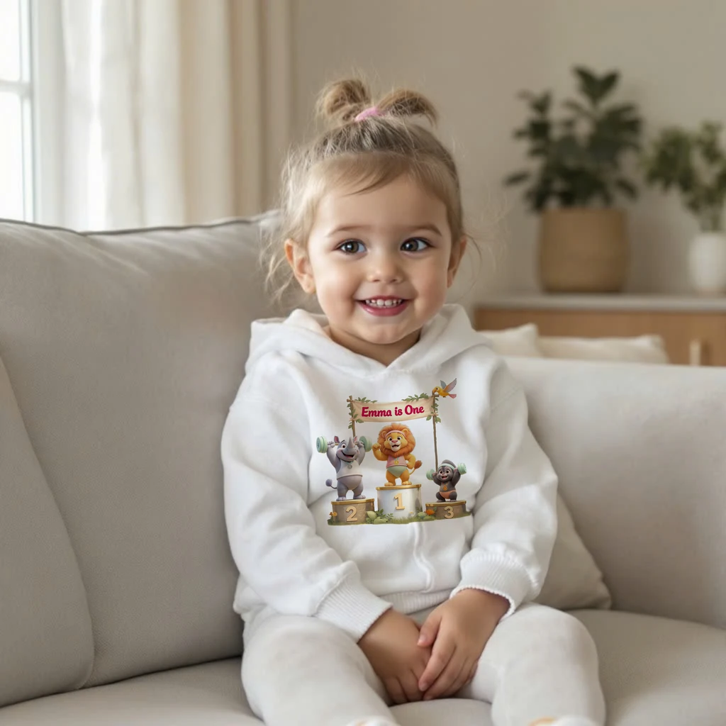 Personalized Victory Podium Weightlifting Hoodies Art – Unique Custom Birthday & Decor room Gifts for Kids