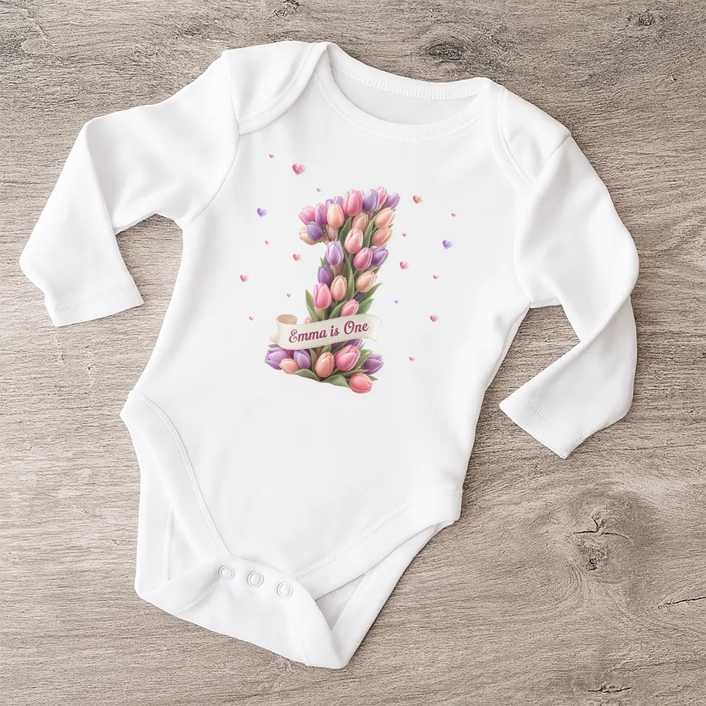 Personalized Tulip Baby Onesie