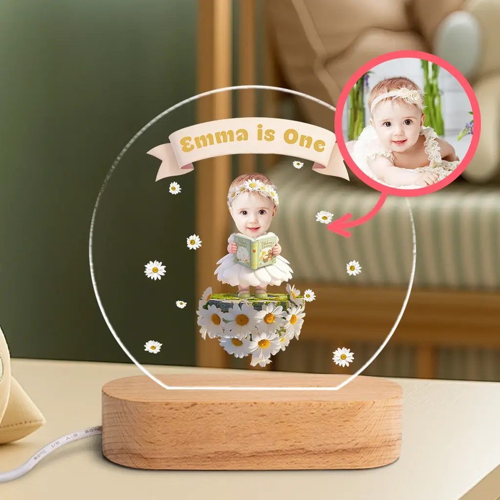 Personalized Daisy Nightlight for Kids | A Warm Glow for Your Little Love | Unique Birthday & Baby Gift