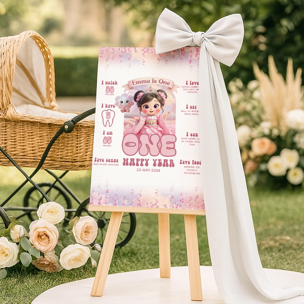 Personalized Cherry Blossom Milestone Board | A Sweet Keepsake for a First Birthday | Party Photo Prop & Decor