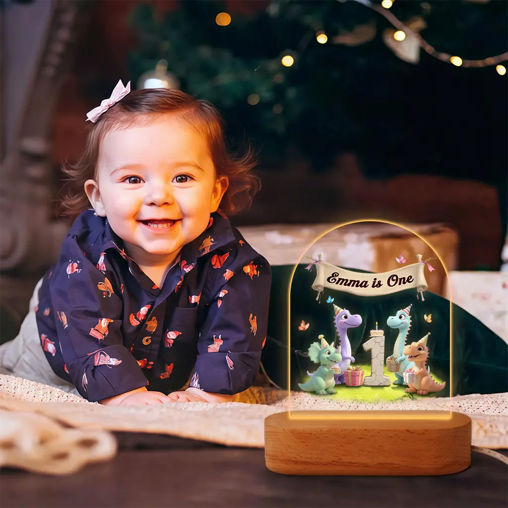 Personalized Dino Gift Party Nightlight for Kids – Prehistoric Celebrations Light Up