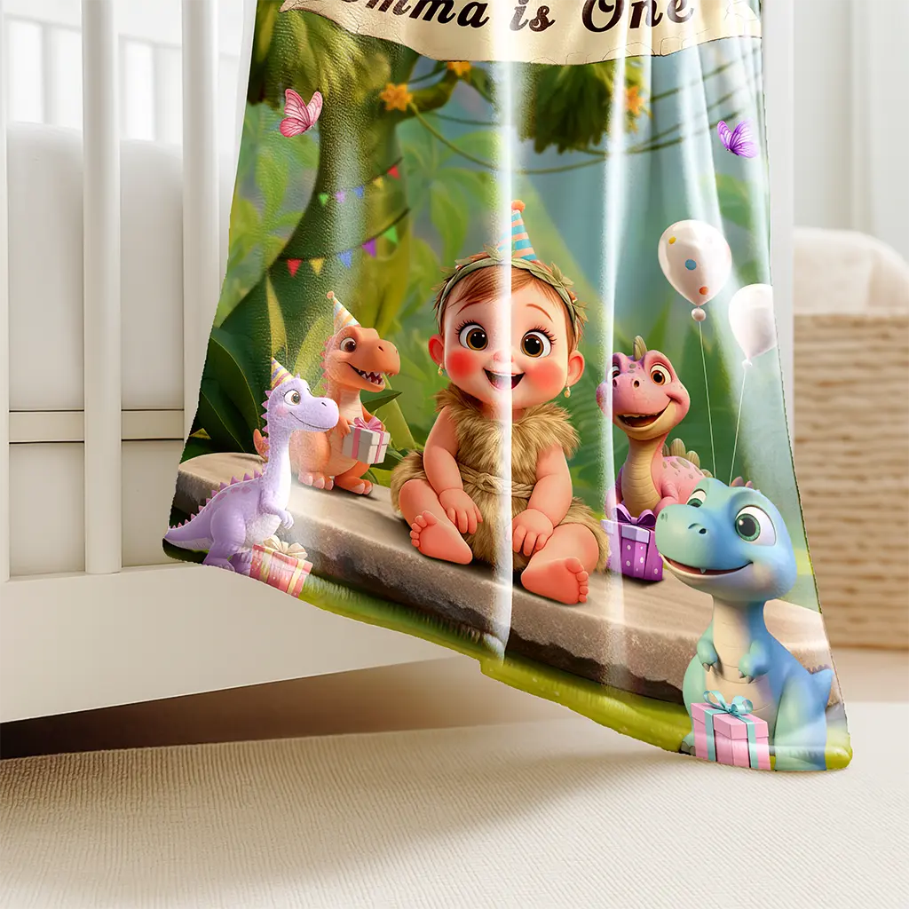 Dino with baby blanket for kids