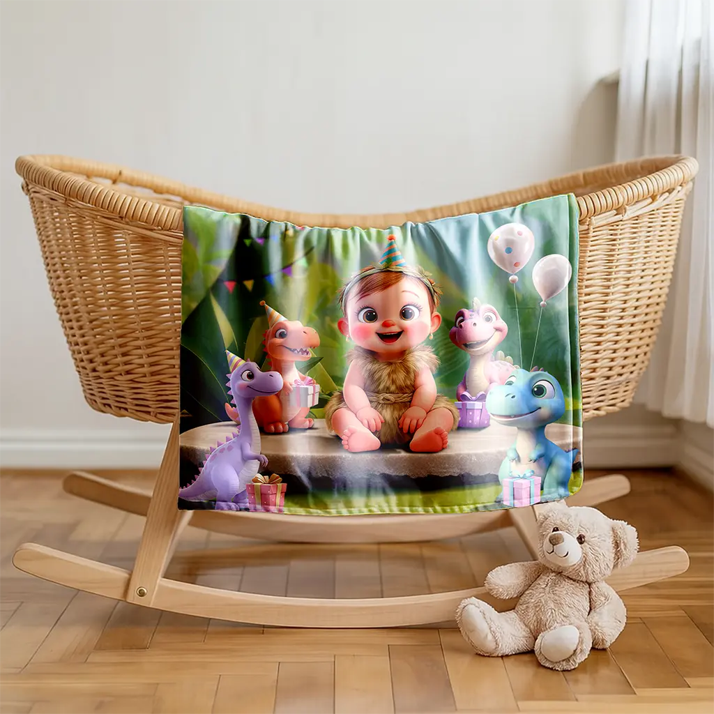 Dino with baby blanket for kids
