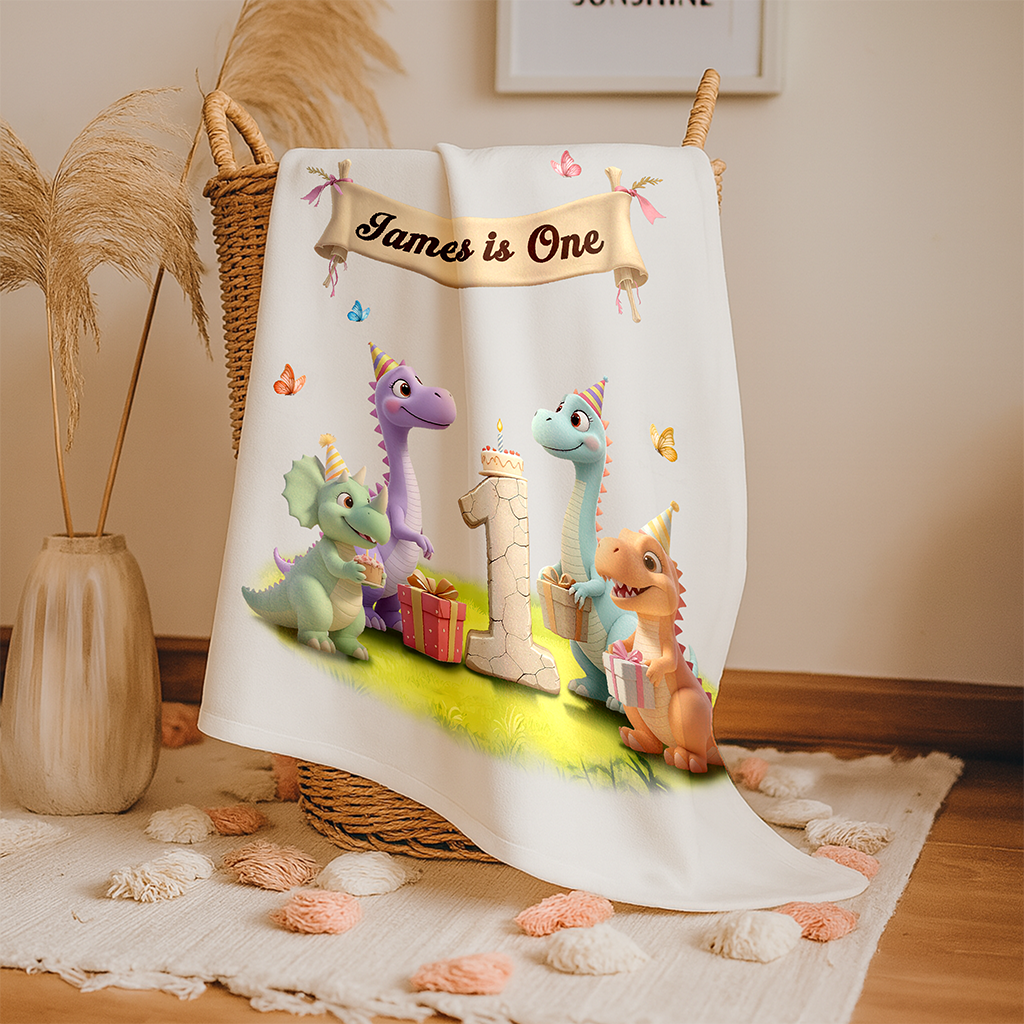 Dino with party blanket for kids