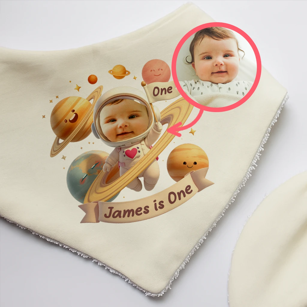Personalized Astronaut Baby Bib for Kids – Customized Special Decor Room & Birthday Gifts