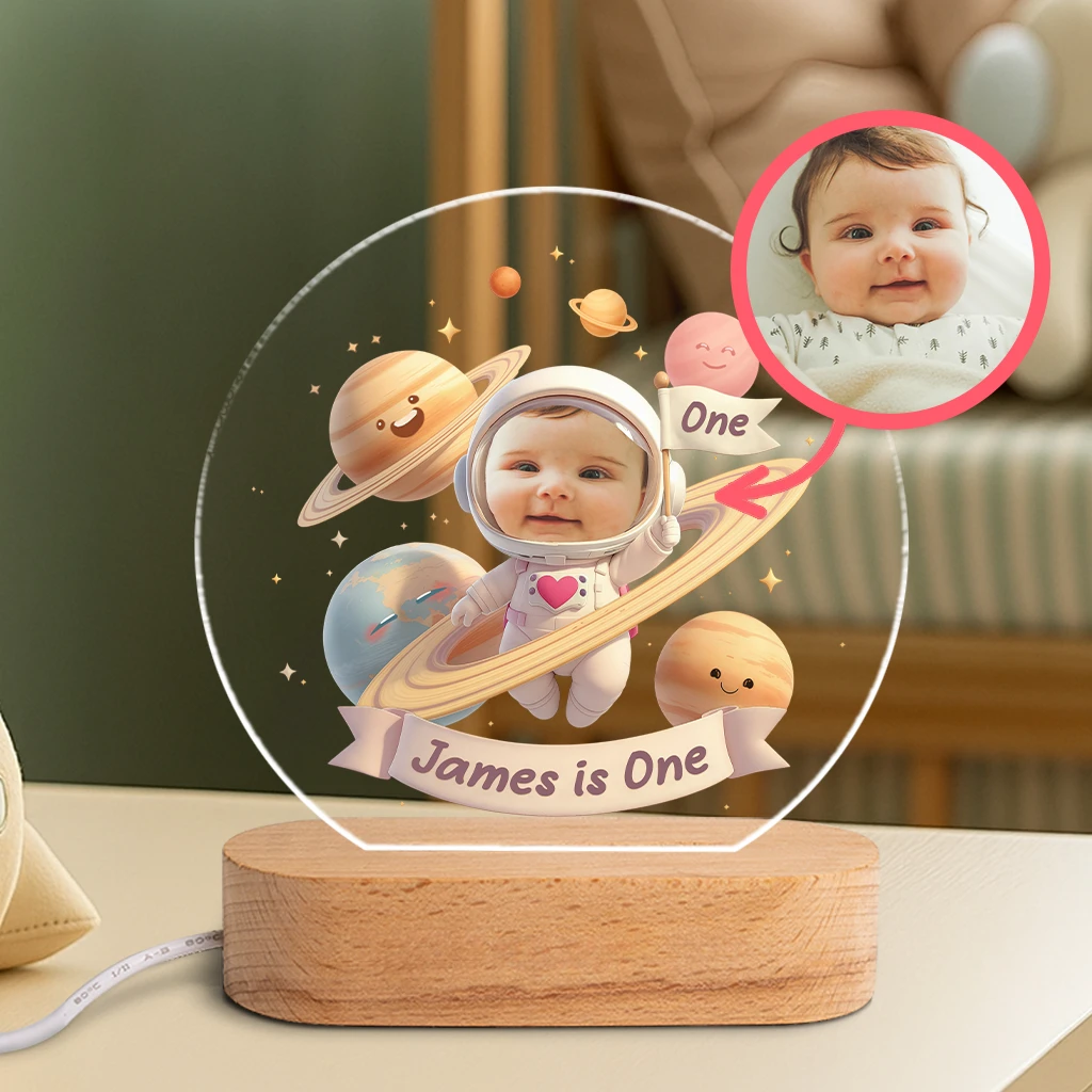 Personalized Astronaut Nightlight for Kids | A Gentle Starlight for Sweet Dreams | Cool Galaxy Nursery Light