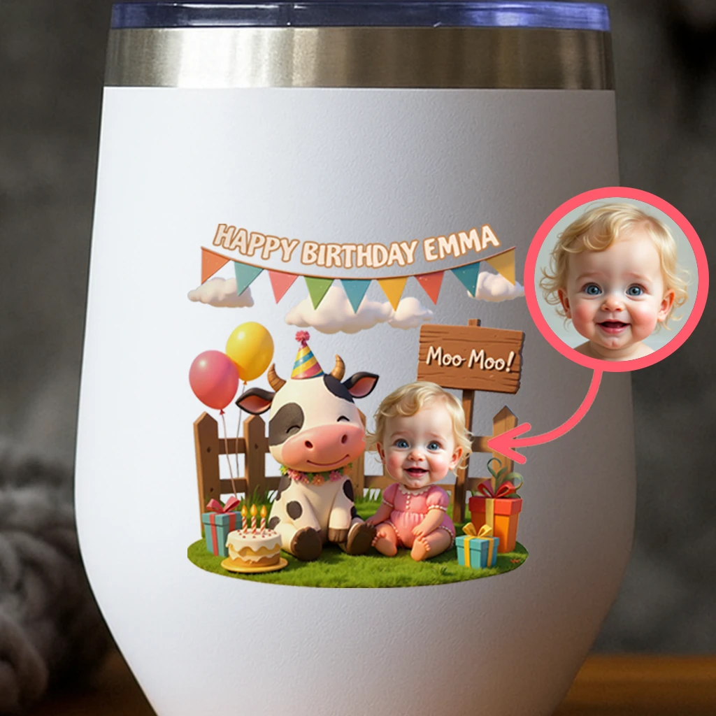 Custom Farm Tumbler for Kids – Personalized Baby with Farm Friend Water Bottle Birthday Gift & Room Decor