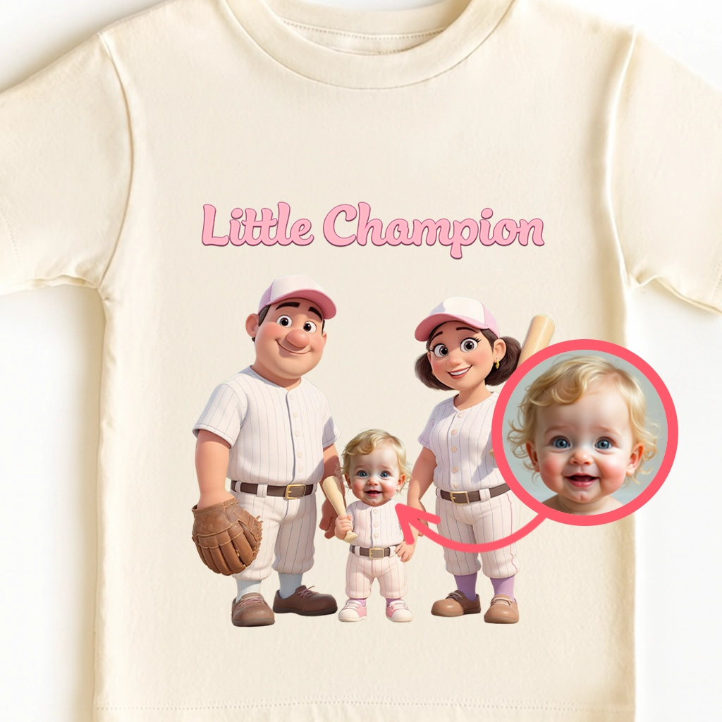 Customized Baseball Family T-shirt Art – Unique Personalized Birthday & Newborn Gifts