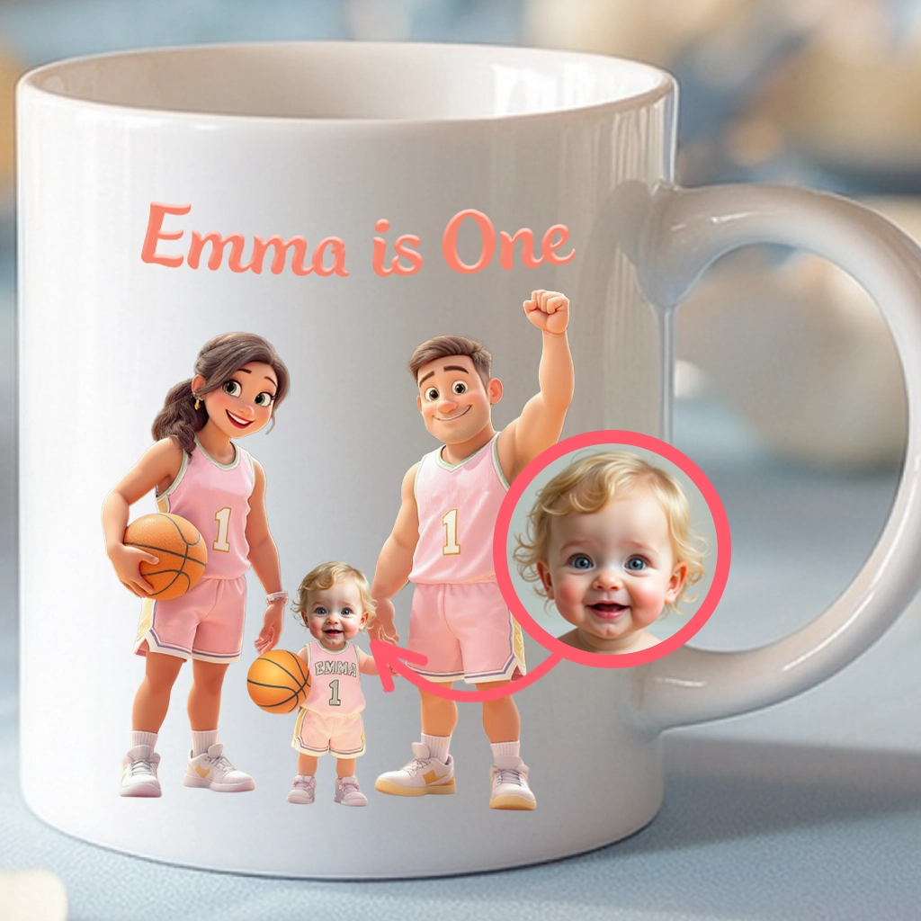 Personalized Basketball Family Mug – Special Decor room & Birthday Gifts for Kids