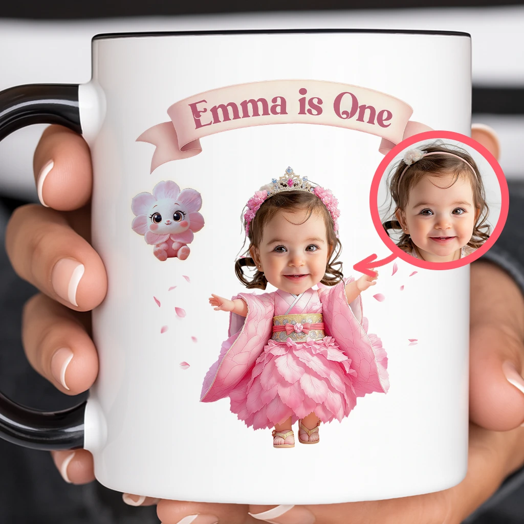 Personalized Cherry Blossom Mug for Kids | A Serene Gift for Little Dreamers | Floral Kids’ Drinkware