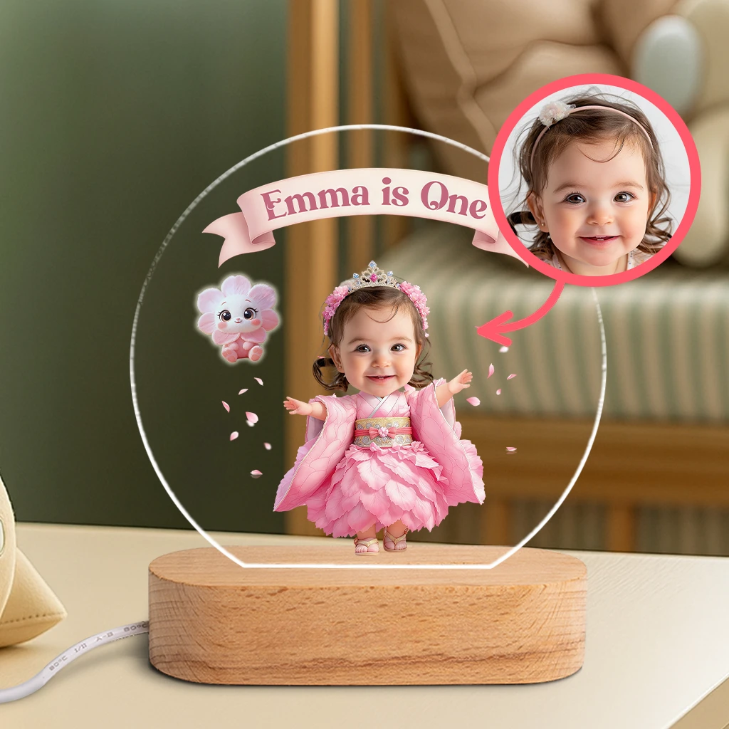 Personalized Cherry Blossom Nightlight | A Gentle Glow for a New Beginning | Serene Nursery Decor