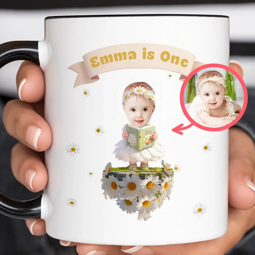 Custom Daisy Flower Mug for Kids | A Sweet Gift for an Innocent Heart | Charming Nursery Drinkware