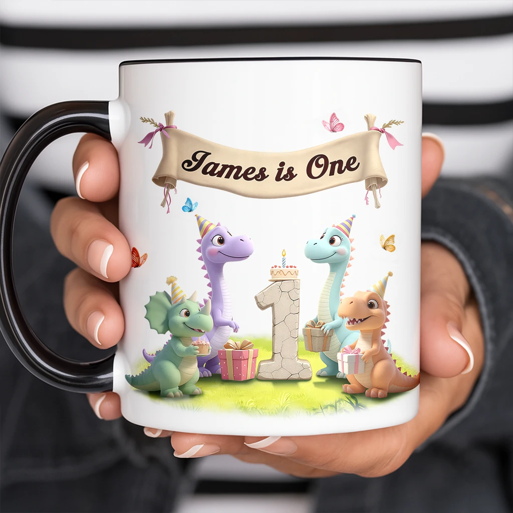 Personalized Dino Gift Party Mug for Kids | A Roar-some Gift for the Birthday Star | Fun Party Drinkware