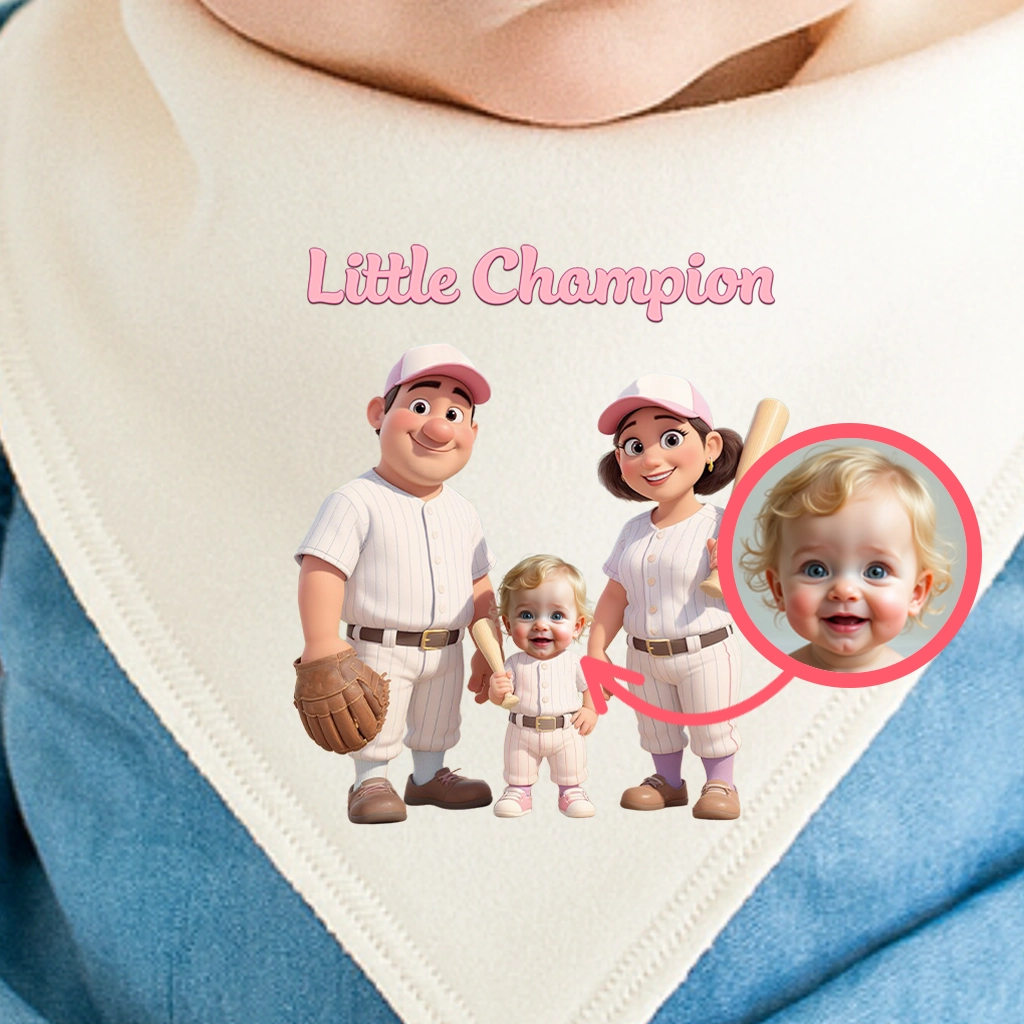 Personalized Family Baseball Baby Bib Art – Customized Special Decor room & Birthday Gifts