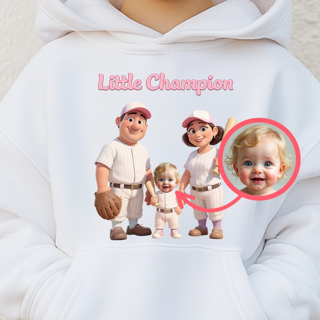 Personalized Family Baseball Hoodies Art – Unique Custom Birthday & Decor room Gifts for Kids