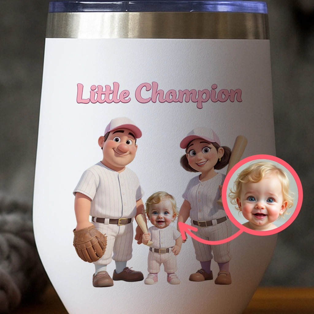Custom Family Baseball Tumbler for Kids – Personalized Sports Water Bottle Birthday Gift & Room Decor