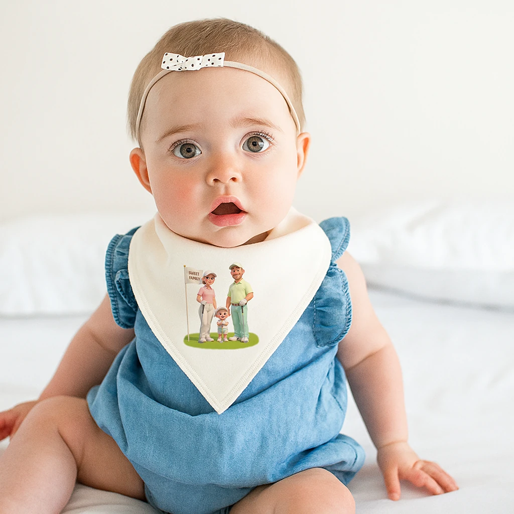 personalized family golf baby bib art
