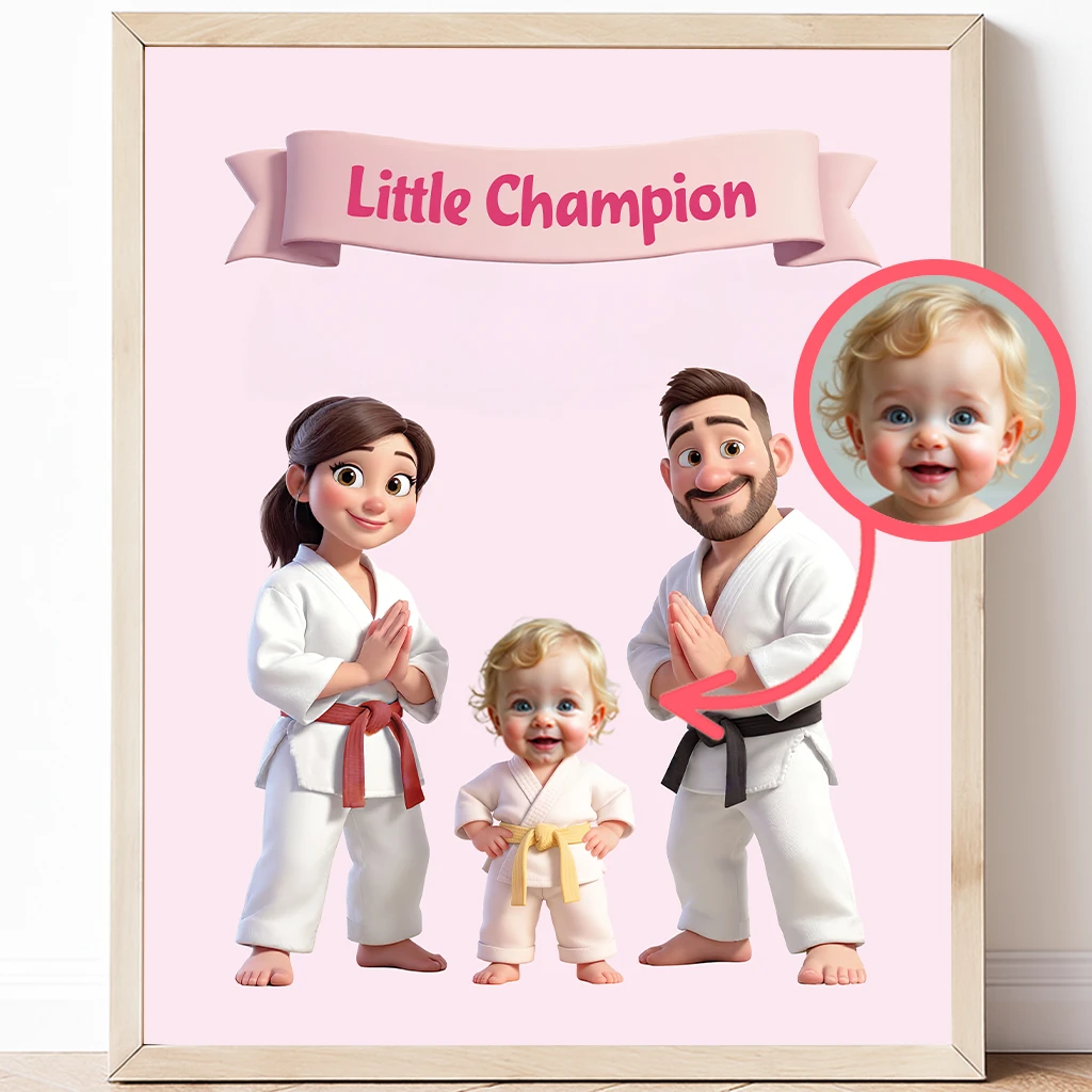 Personalized Family Martial Arts Canvas Art – Unique Birthday & Housewarming Gifts for Kids