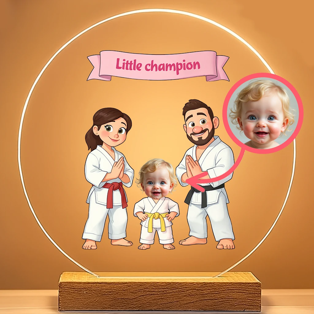 Personalized Family Martial Arts Nightlight for Kids – A Loving Light for Your Little Sunshine – Custom Sports NightLight