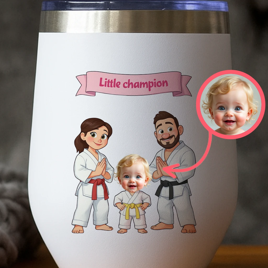 Custom Family Martial Arts Tumbler for Kids – Personalized Sports Water Bottle Birthday Gift & Room Decor