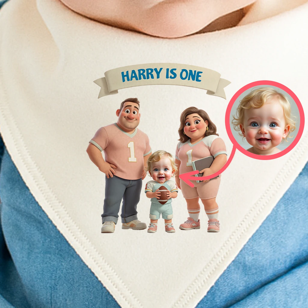 Personalized Family Rugby Baby Bib Art – Customized Special Decor room & Birthday Gifts