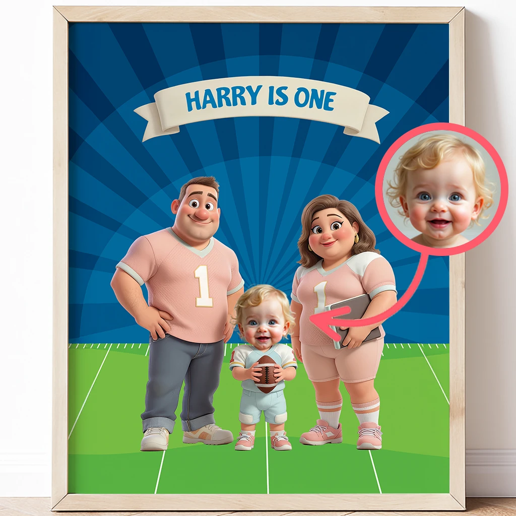 Personalized Family Rugby Canvas Art – Unique Birthday Gifts for Kids