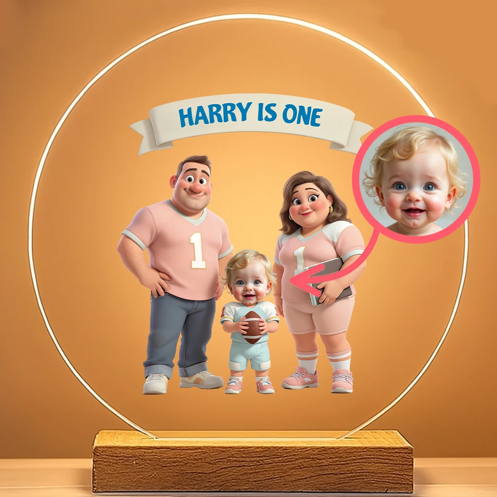 Personalized Family Rugby Nightlight for Kids – A Loving Light for Your Little Sunshine – Custom Sports NightLight