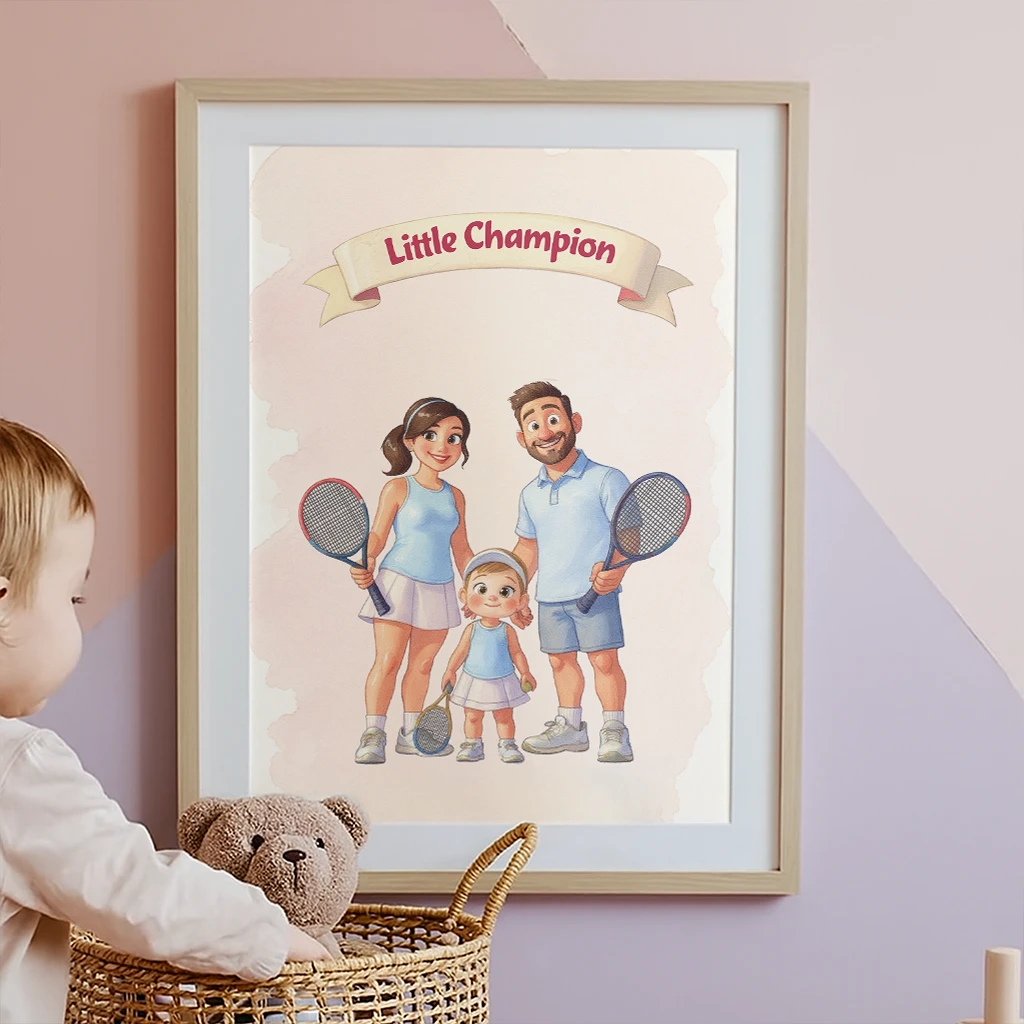 personalized-family-tennis-canvas-art 1