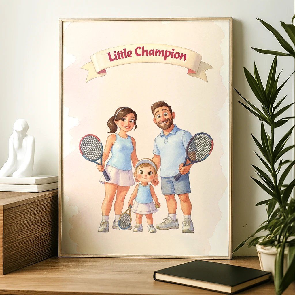 personalized-family-tennis-canvas-art 2