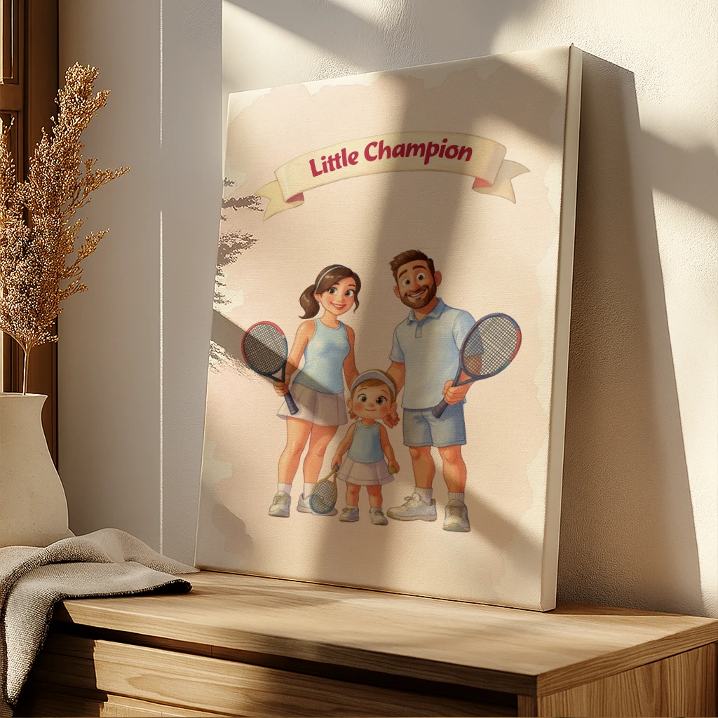 personalized-family-tennis-canvas-art 4