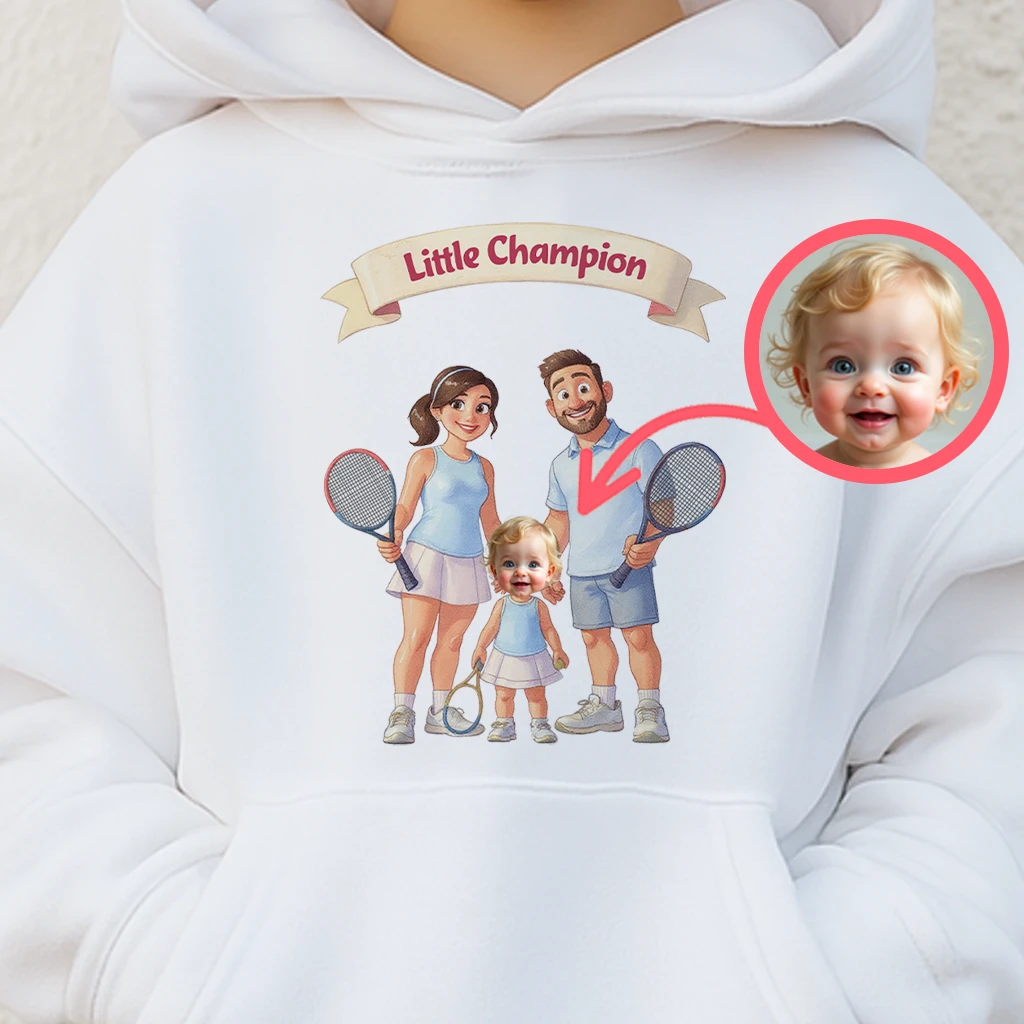 Personalized Family Tennis Hoodies Art – Unique Custom Birthday & Decor room Gifts for Kids