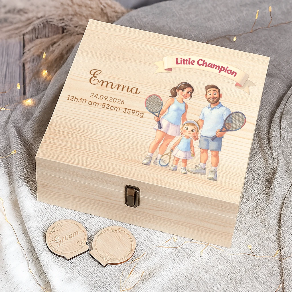 personalized family tennis keepsake box