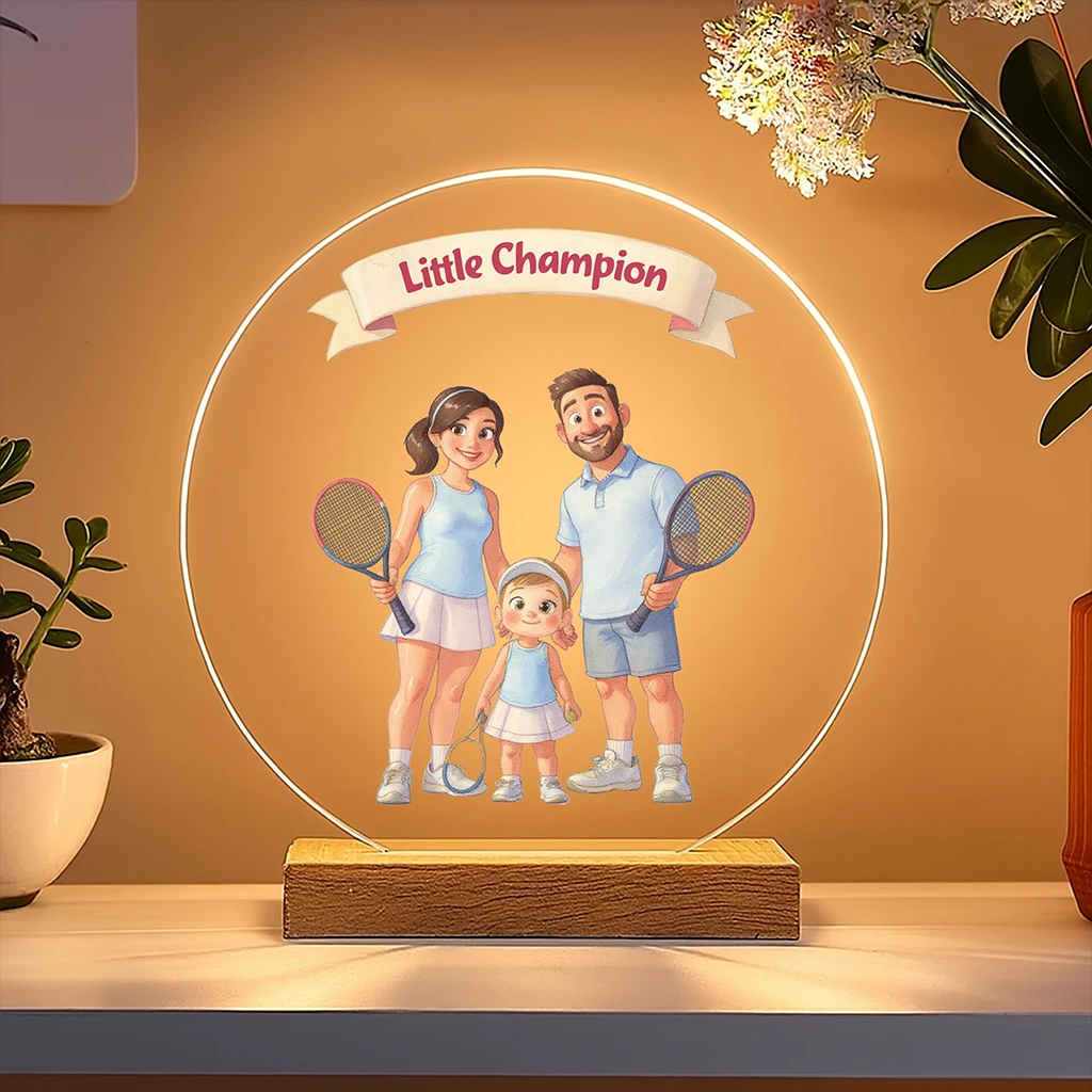 personalized family tennis nightlight