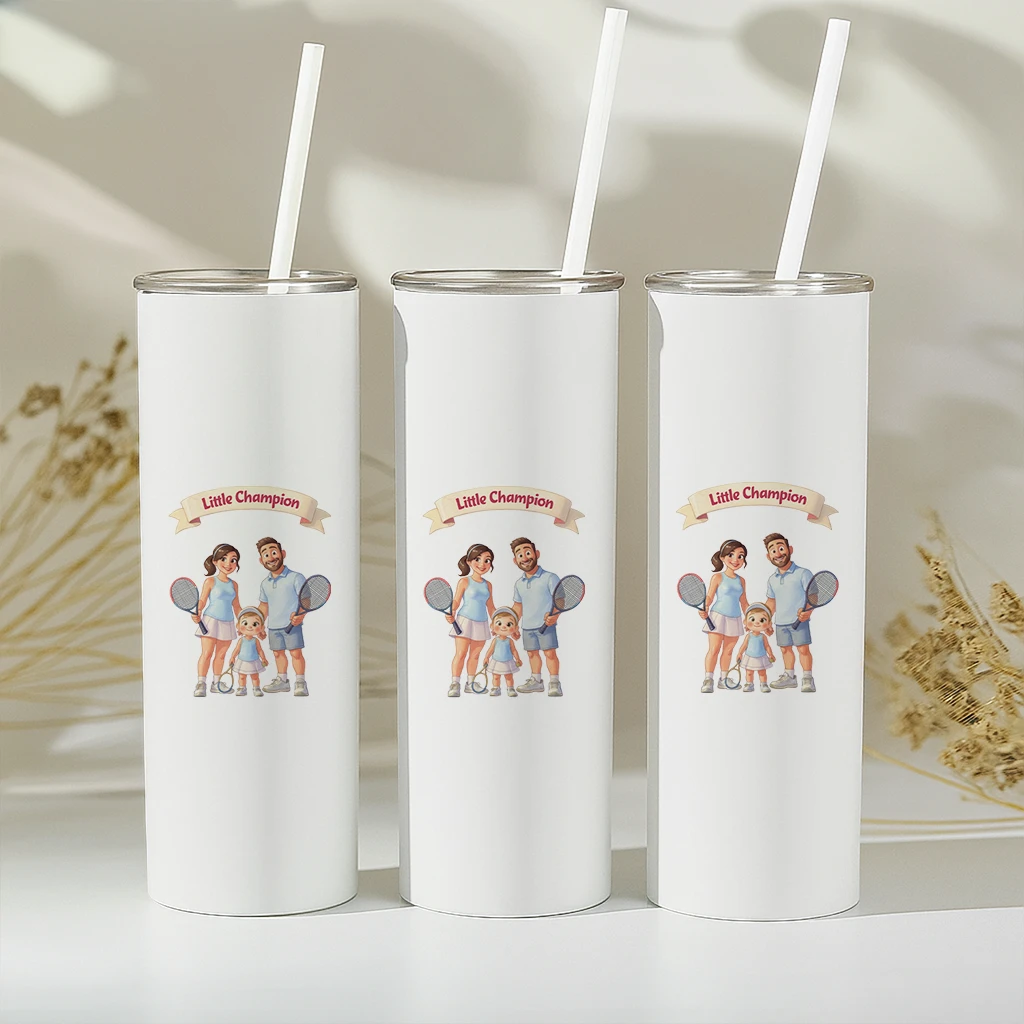 personalized family tennis tumbler art