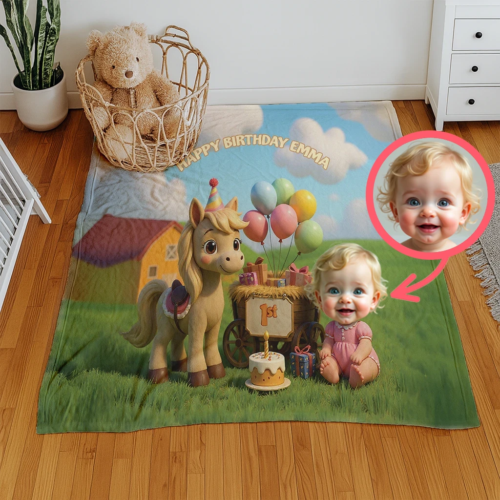 Personalized Farm Friend Blanket Gifts – Custom Farm Blanket for Baby – Unique Birthday Gift for Kids