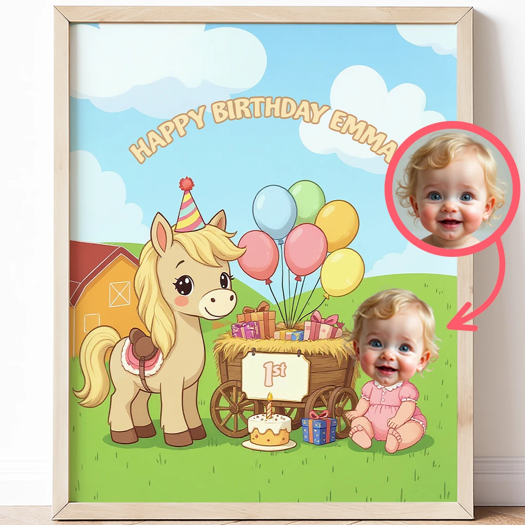 Personalized Farm Friends Canvas – Joyful Birthday Gift for Kids