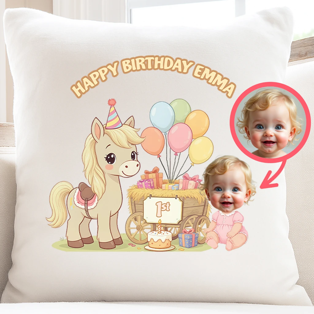 Personalized Farm Friends Art Pillow – Custom Pillow Birthday & Newborn Gifts