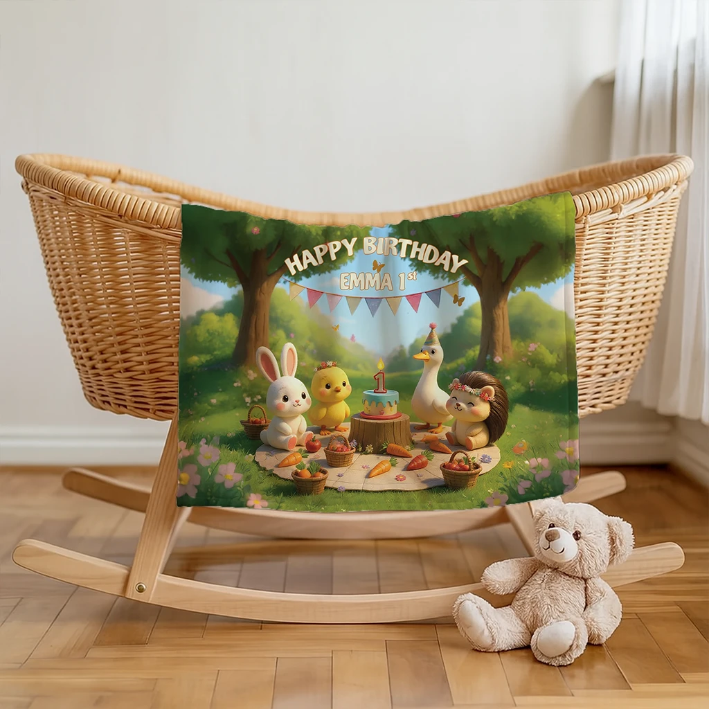 personalized farm picnic blanket
