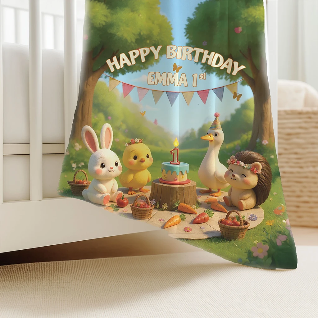 personalized farm picnic blanket
