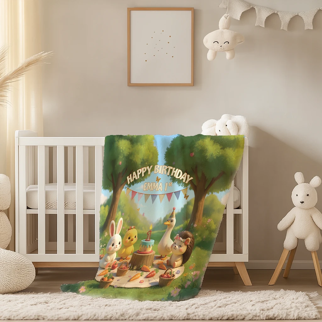 personalized farm picnic blanket