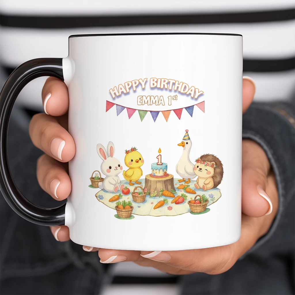 Personalized Farm Picnic Mug Art – Customized Farm Gift for Kids – Unique Decor room and Birthday Gifts
