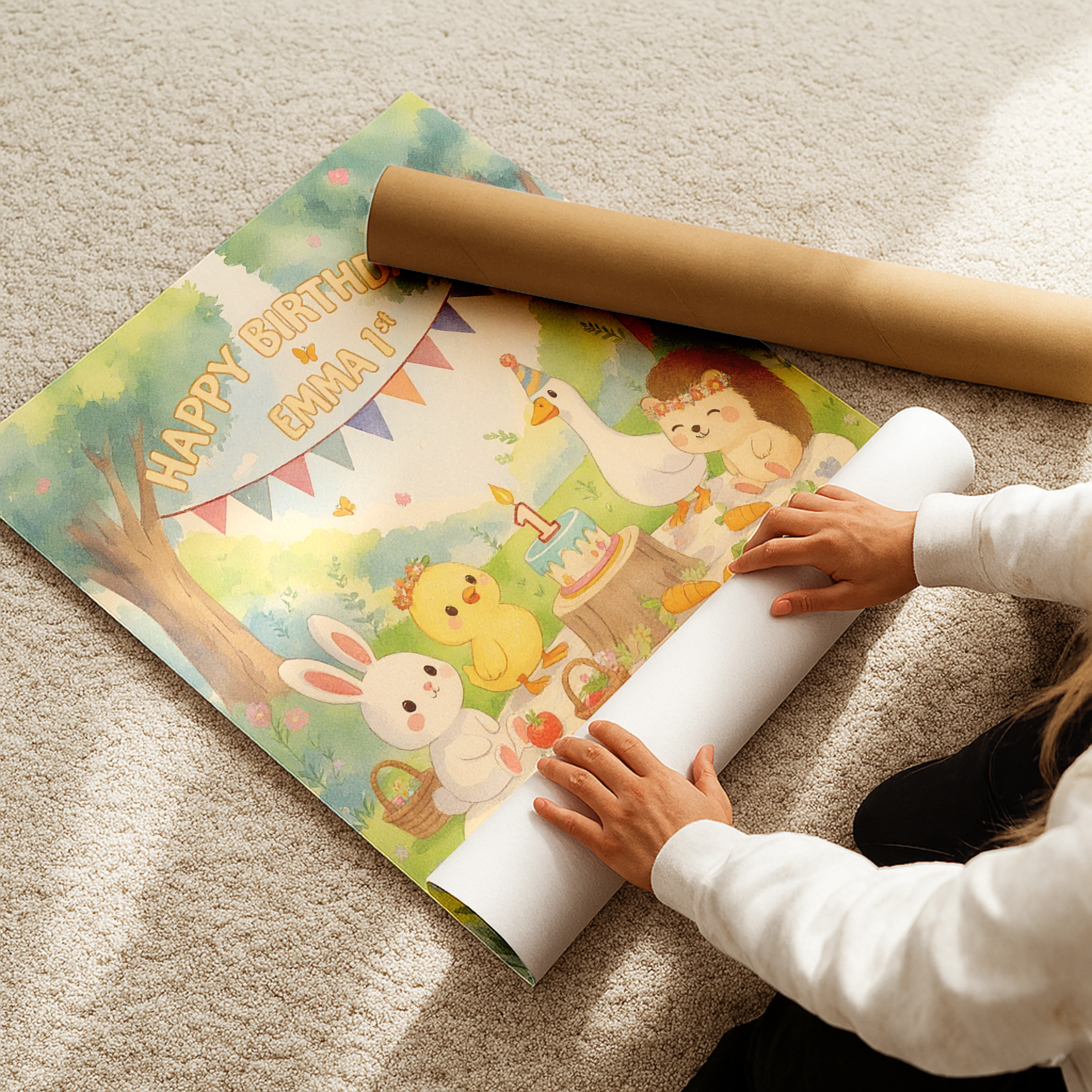 Personalized Farm Picnic Poster – Special Personalized Farm Poster Painting for Kids – Custom Gift for Birthday