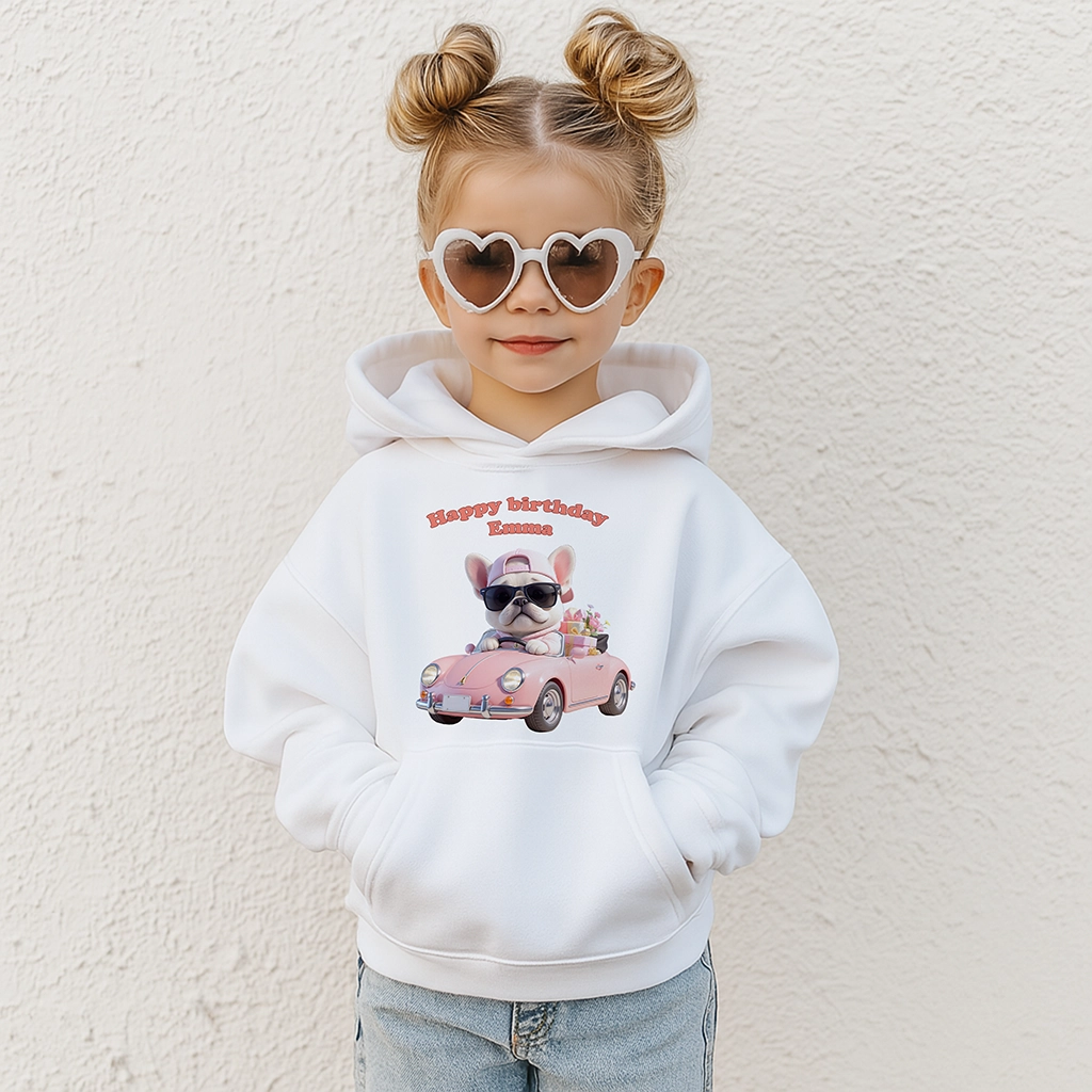 Personalized French Bulldog Hoodie Art – Special Personalized Pet Hoodie Painting for Kids – Custom Gift for Birthday