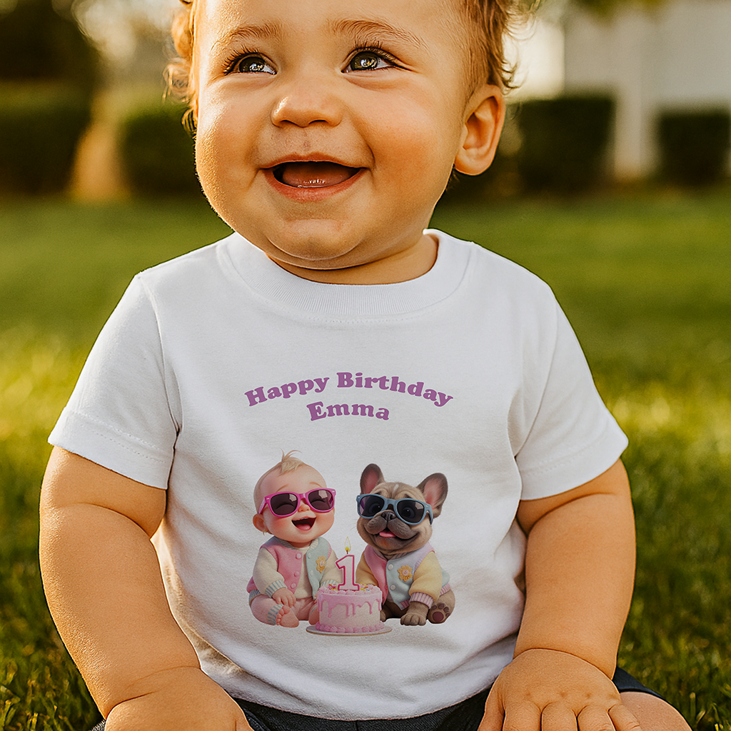 Personalized French Bulldog T-shirt for Kids – Special Personalized Pet T-shirt Painting for Kids – Custom Gift for Birthday