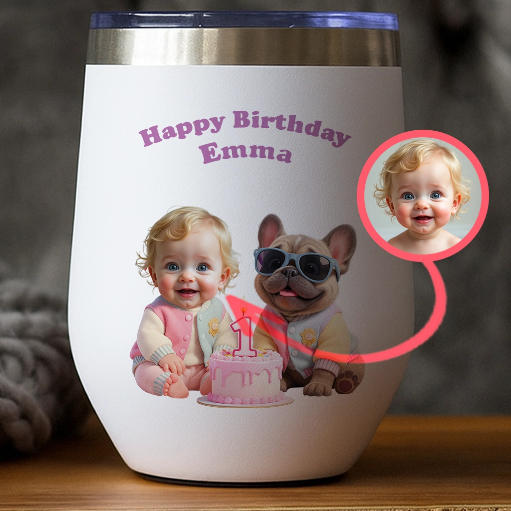Personalized French Bulldog Tumbler for Kids – Special Personalized Pet Tumbler Painting for Kids – Custom Gift for Birthday
