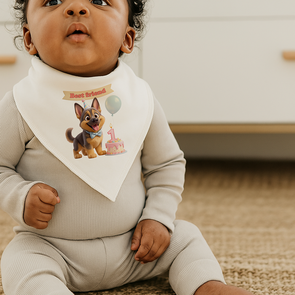 personalized german shepherd baby bib art
