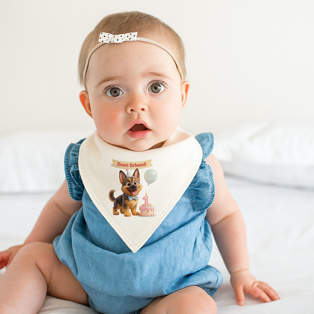 personalized german shepherd baby bib art