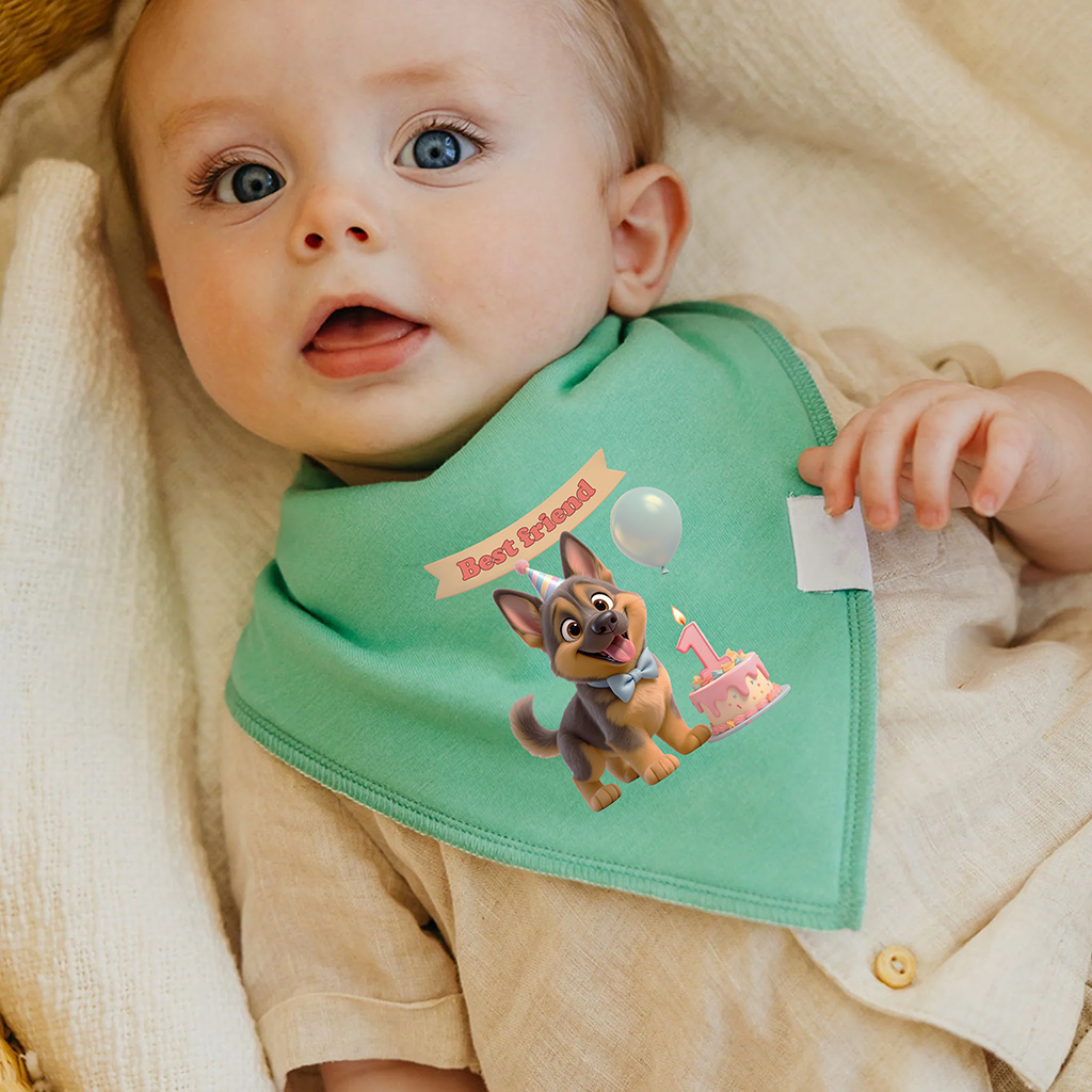 personalized german shepherd baby bib art