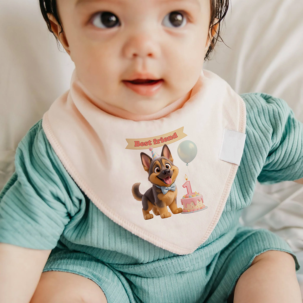 personalized german shepherd baby bib art