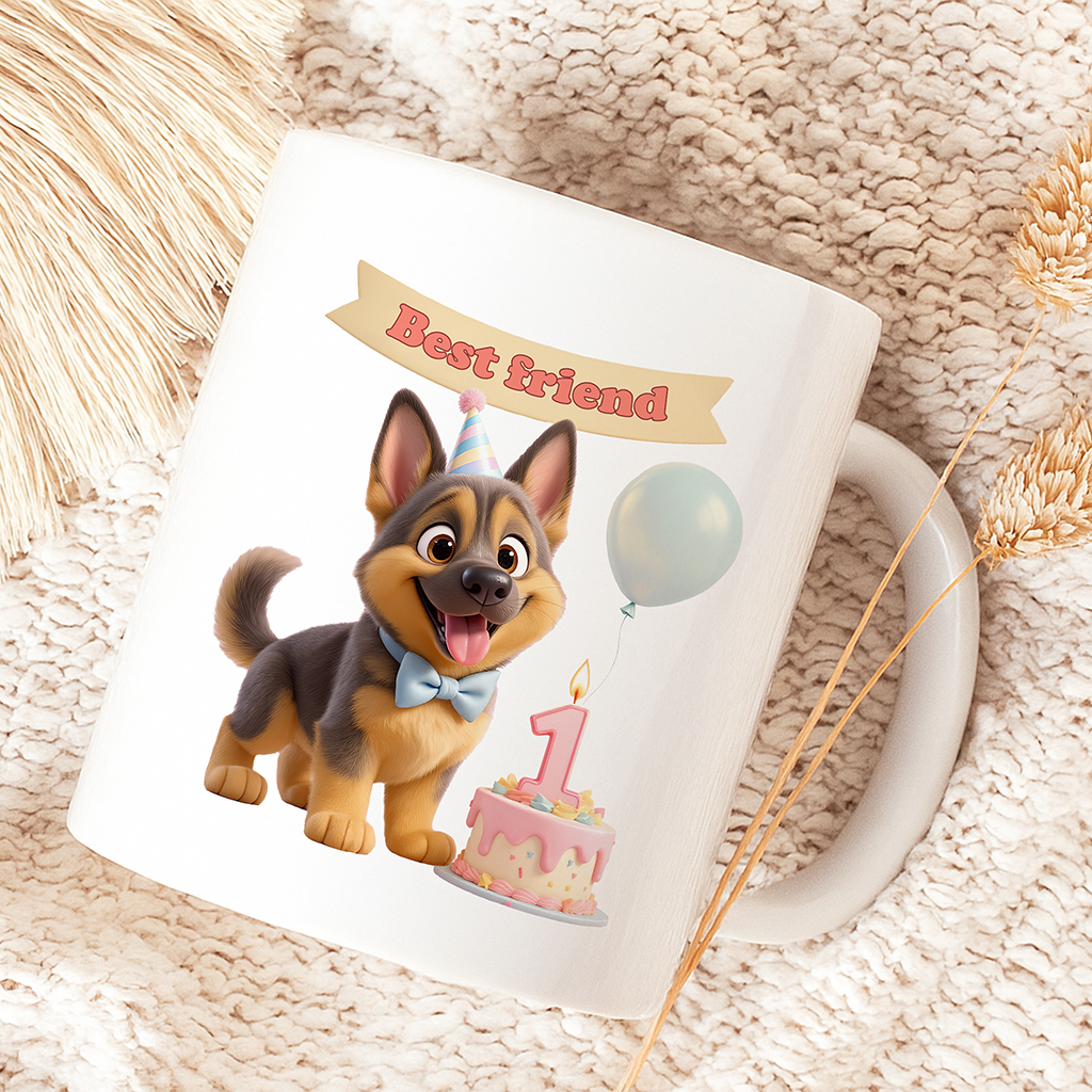 Personalized German Shepherd Mug Art – Special Personalized Pet  Mug Painting for Kids – Custom Gift for Birthday
